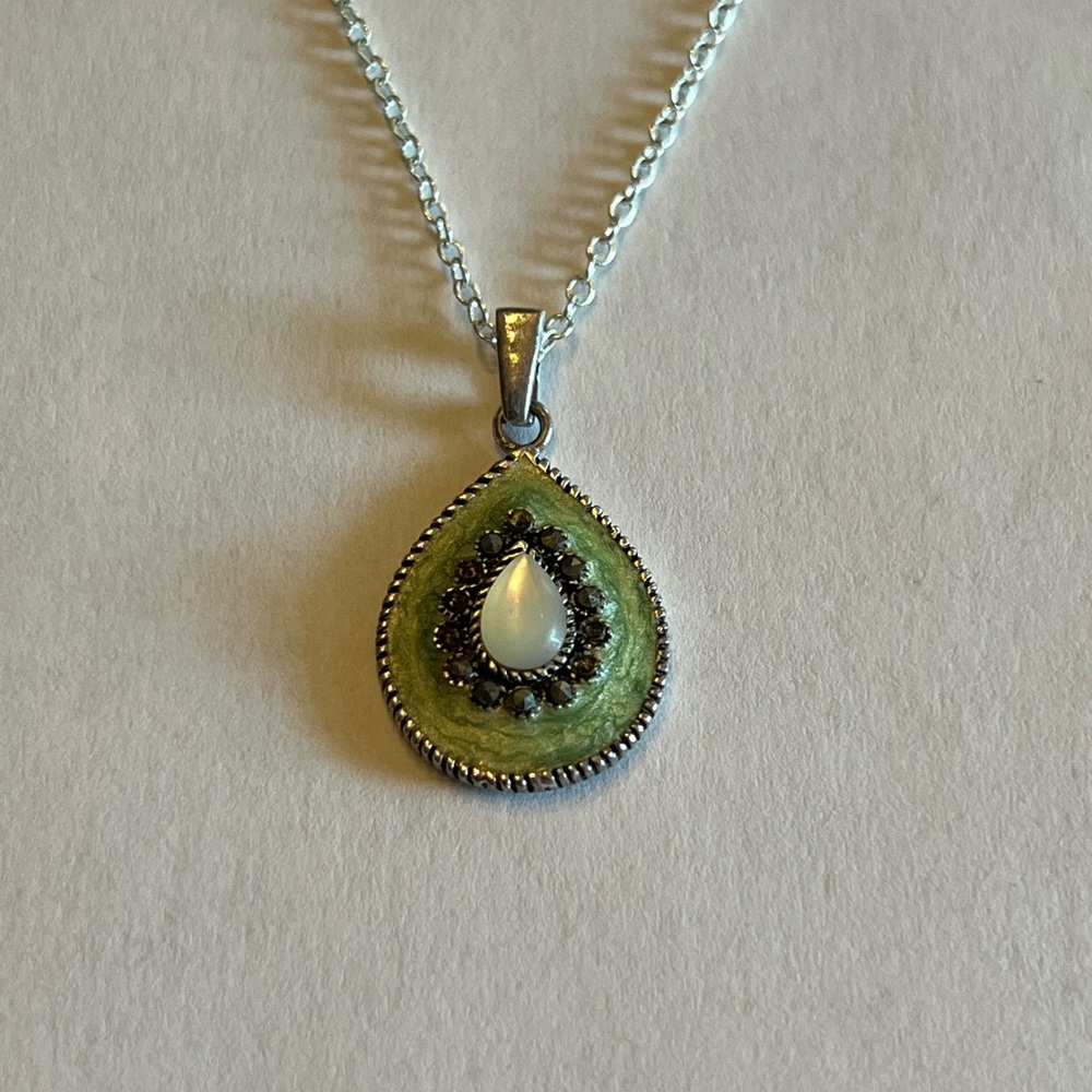 Tear drop pendant sterling silver